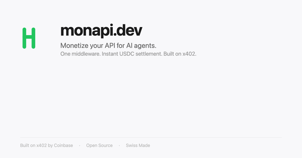 How to monetize your API for AI agents (with one line of code) — monapi
